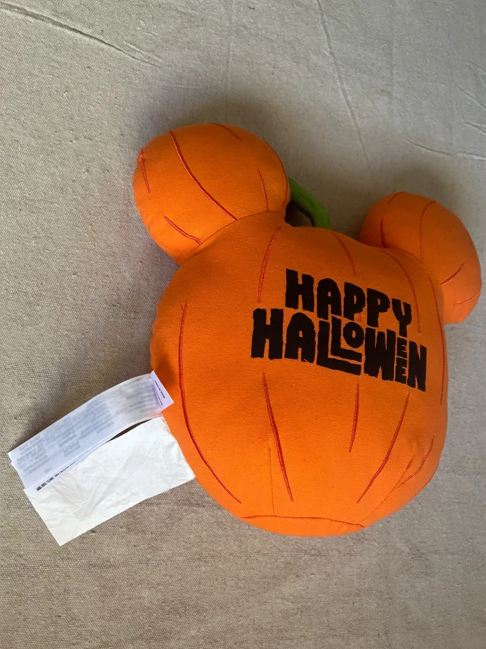 Disney Parks Halloween 2022 Mickey Pumpkin Pillow Jack-O-Lantern Orange Plush
